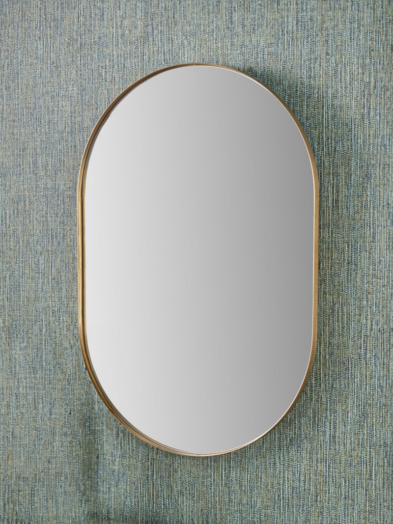 Pacific oval mirror brushed gold frame 90cm x 60cm imported from UK