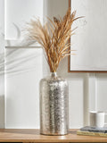 Pacific Silver metal hammered tall vase 38cm height, imported from the UK