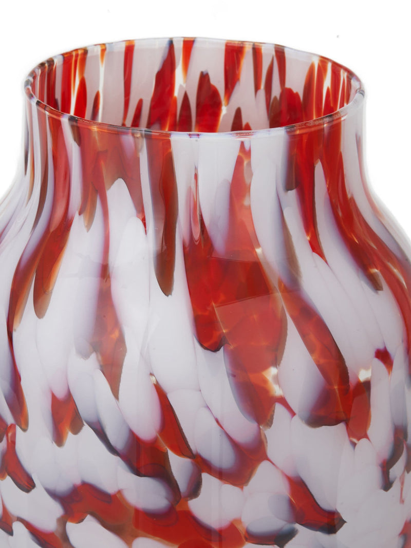 Pacific Red Tortoiseshell Glass Vase