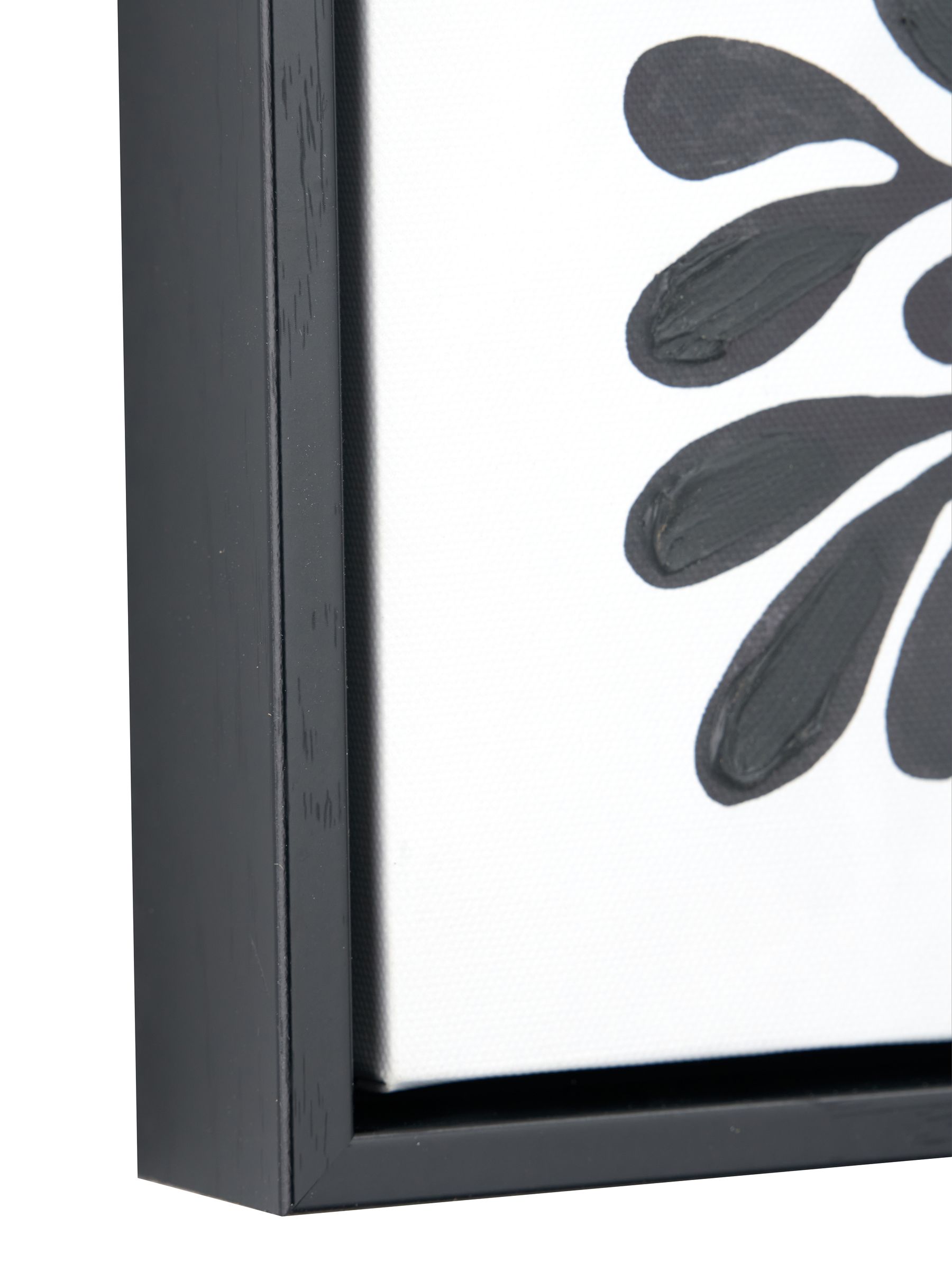 Pacific black and white leaf print square canvases with frames set of 2, imported from the UK