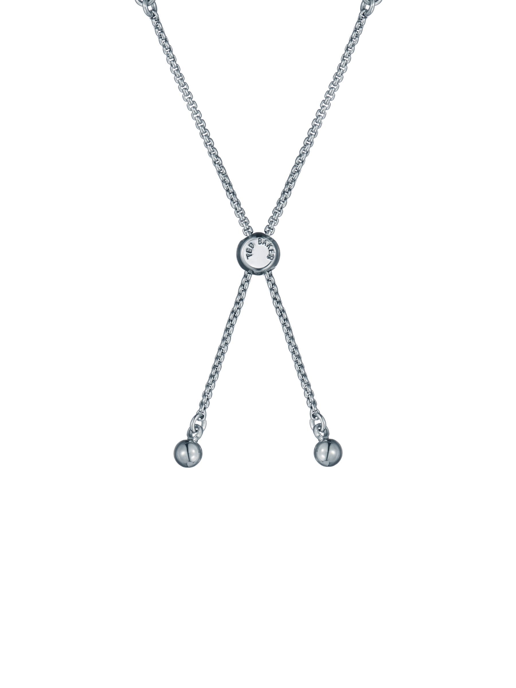 Ted Baker silver tone tennis bracelet light sapphire 21cm (British brand)