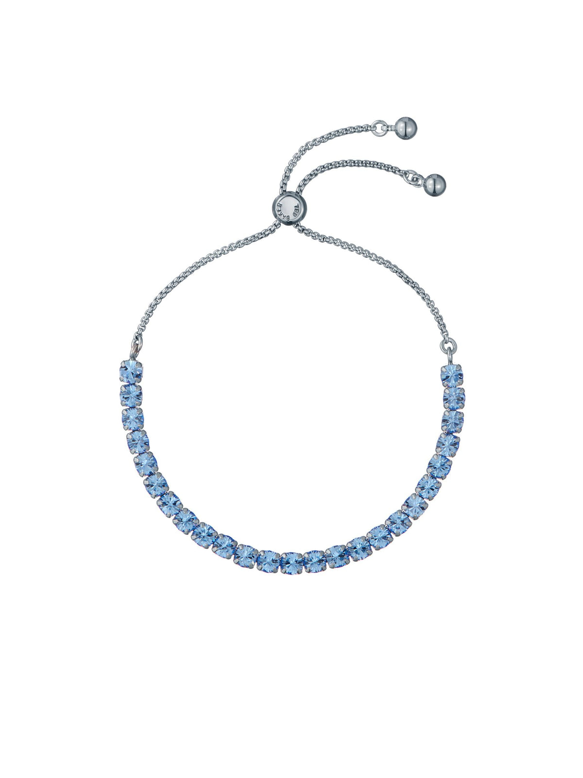 Ted Baker silver tone tennis bracelet light sapphire 21cm (British brand)