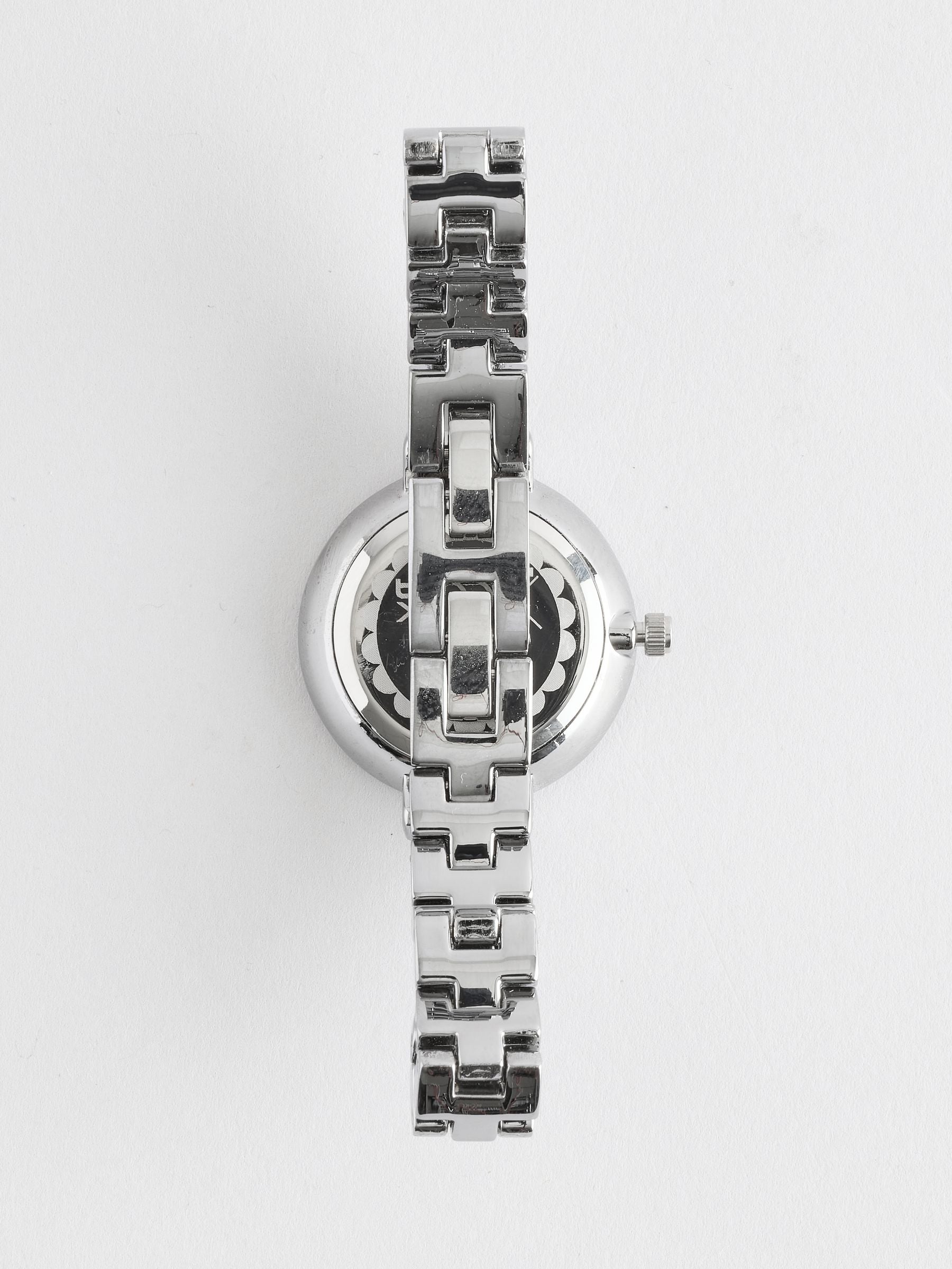 Silver sparkle bracelet watch and matching pully bracelet set 3cm diameter (British brand)