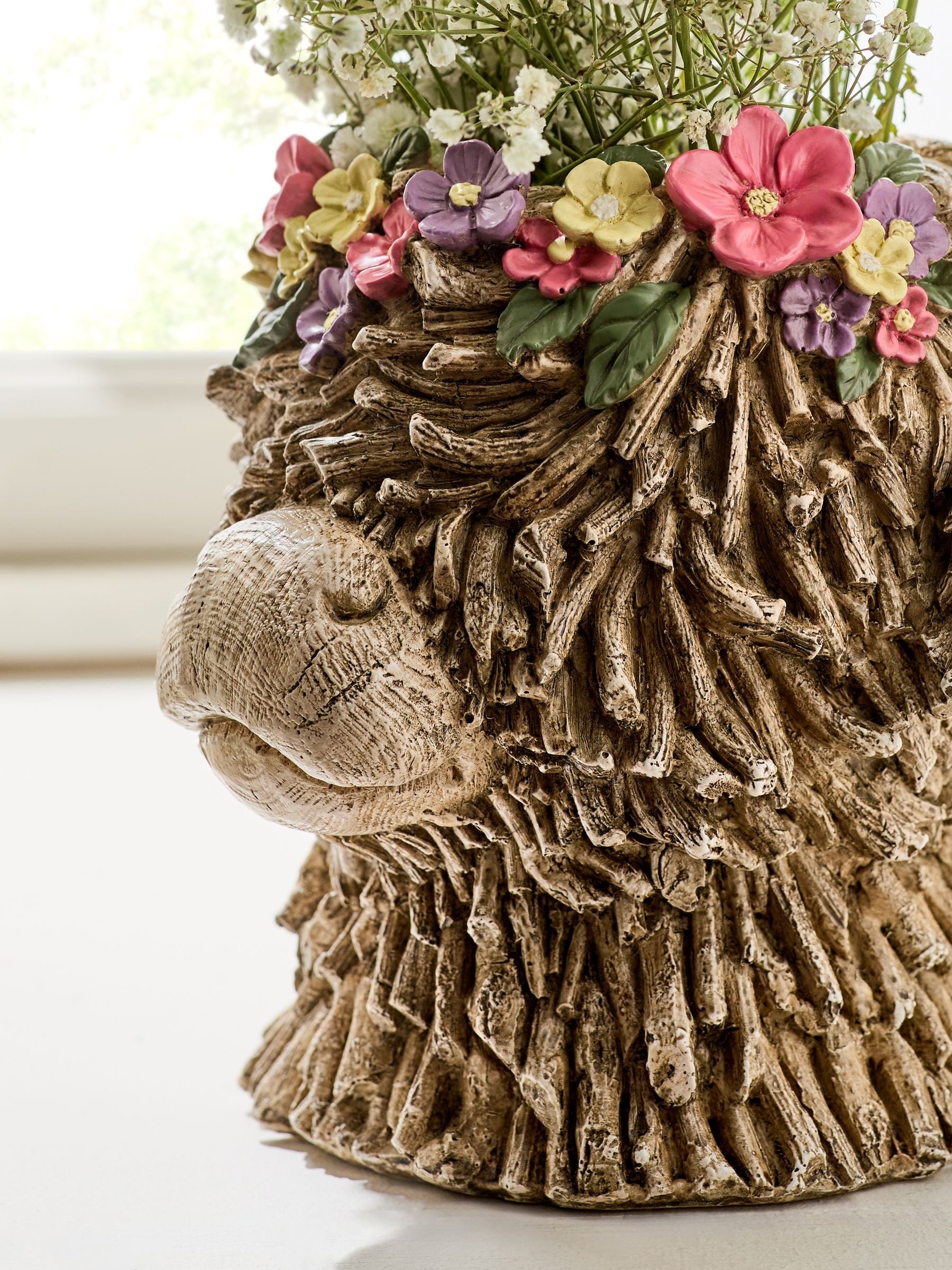 Hamish the Highland Cow floral vase 20cm, imported from the UK