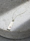 Posh Totty Designs silver tone personalised birthstone tag necklace, imported from the UK