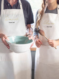 Jonnys Sister personalised couples matching cotton apron, imported from the UK