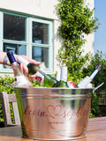 Jonnys Sister silver personalised wedding wine cooler (British brand)