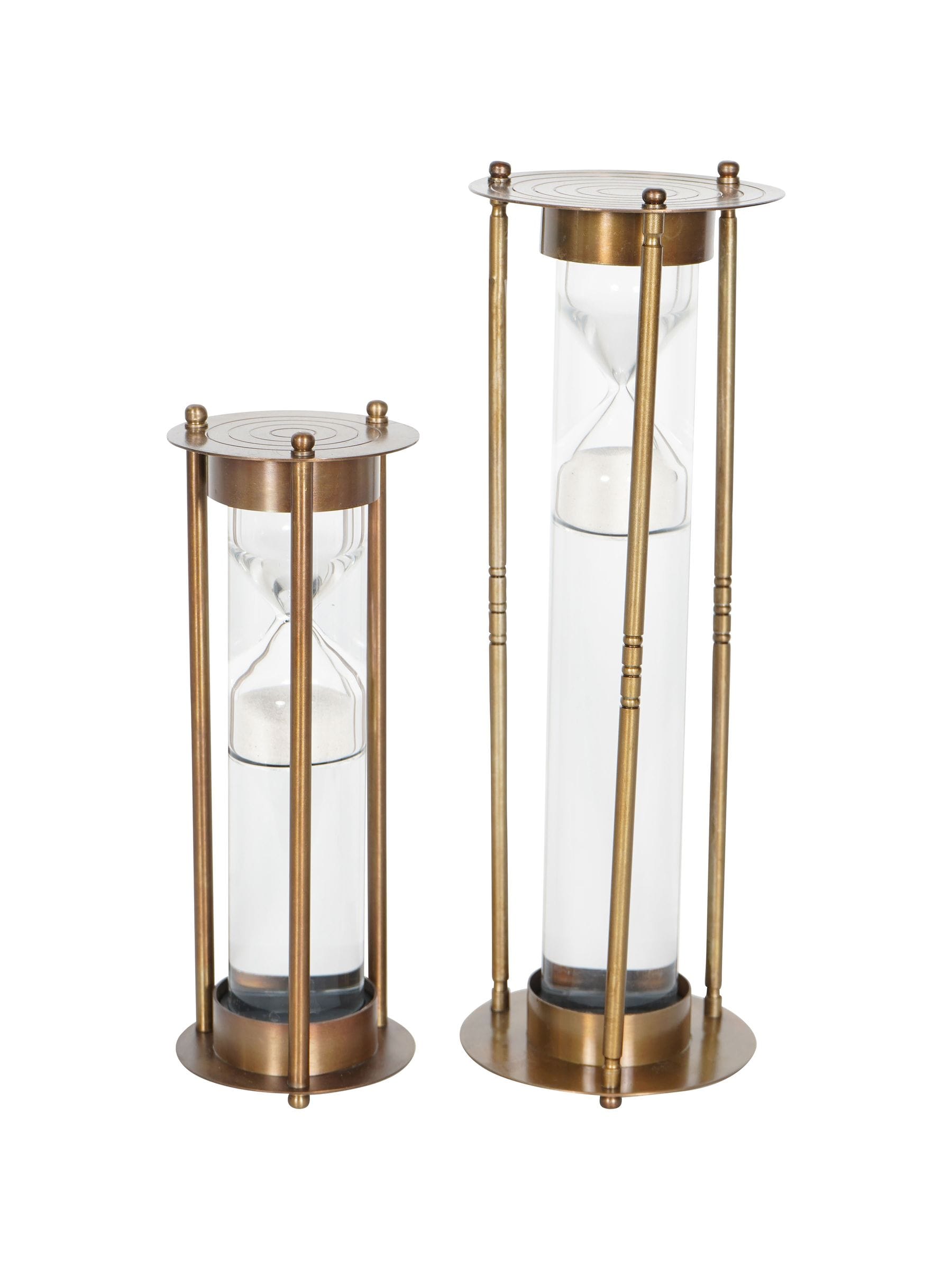 Libra Interiors antique brass sand timer, UK version
