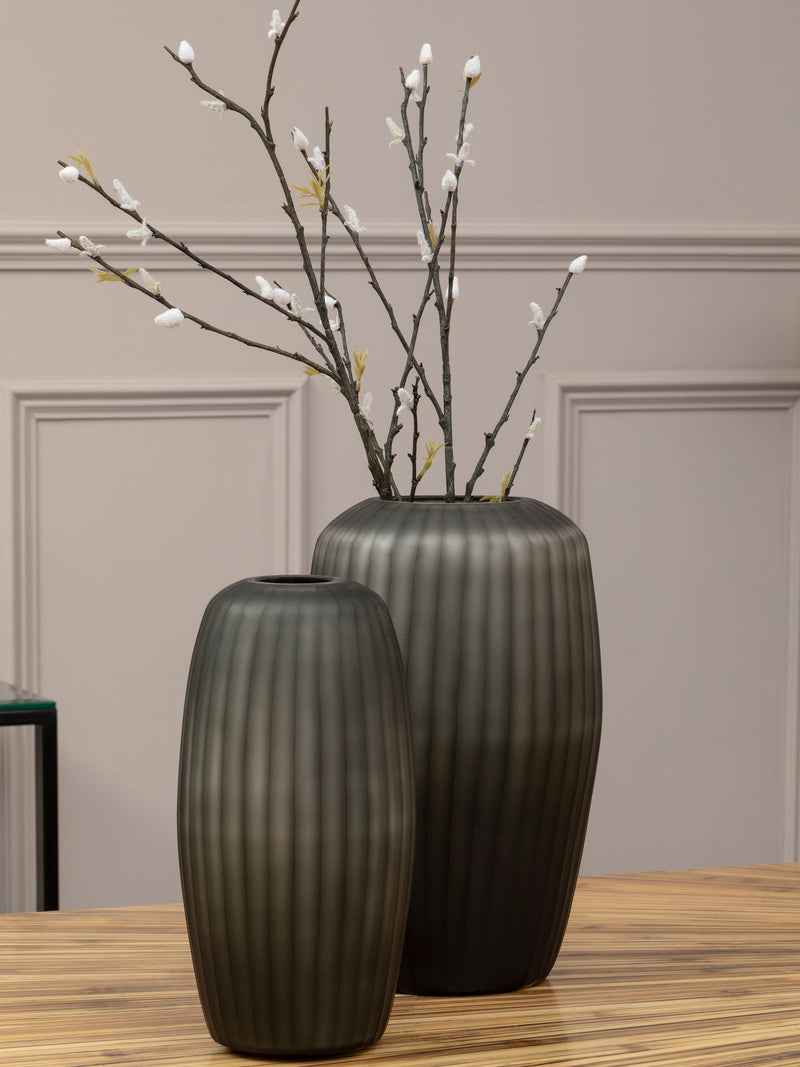 Fifty Five South grey Hessa glass vase - British product