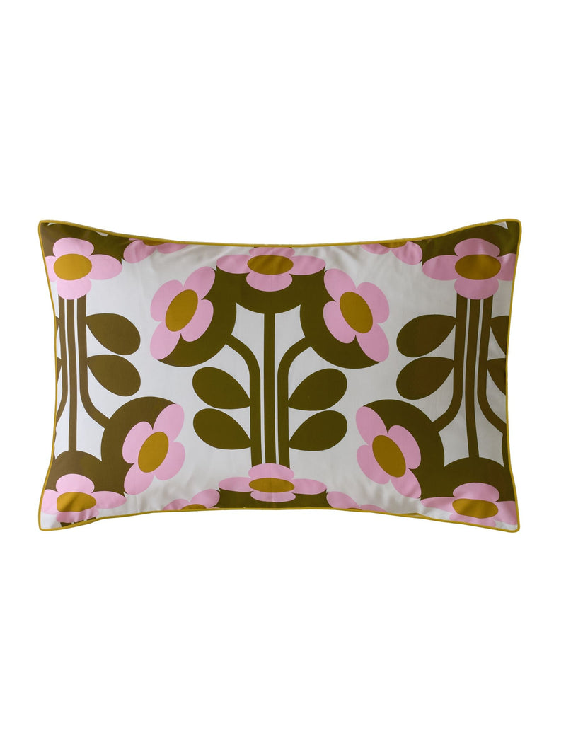 Orla Kiely Blossom Buttercup duvet cover and pillowcase set, imported from the UK