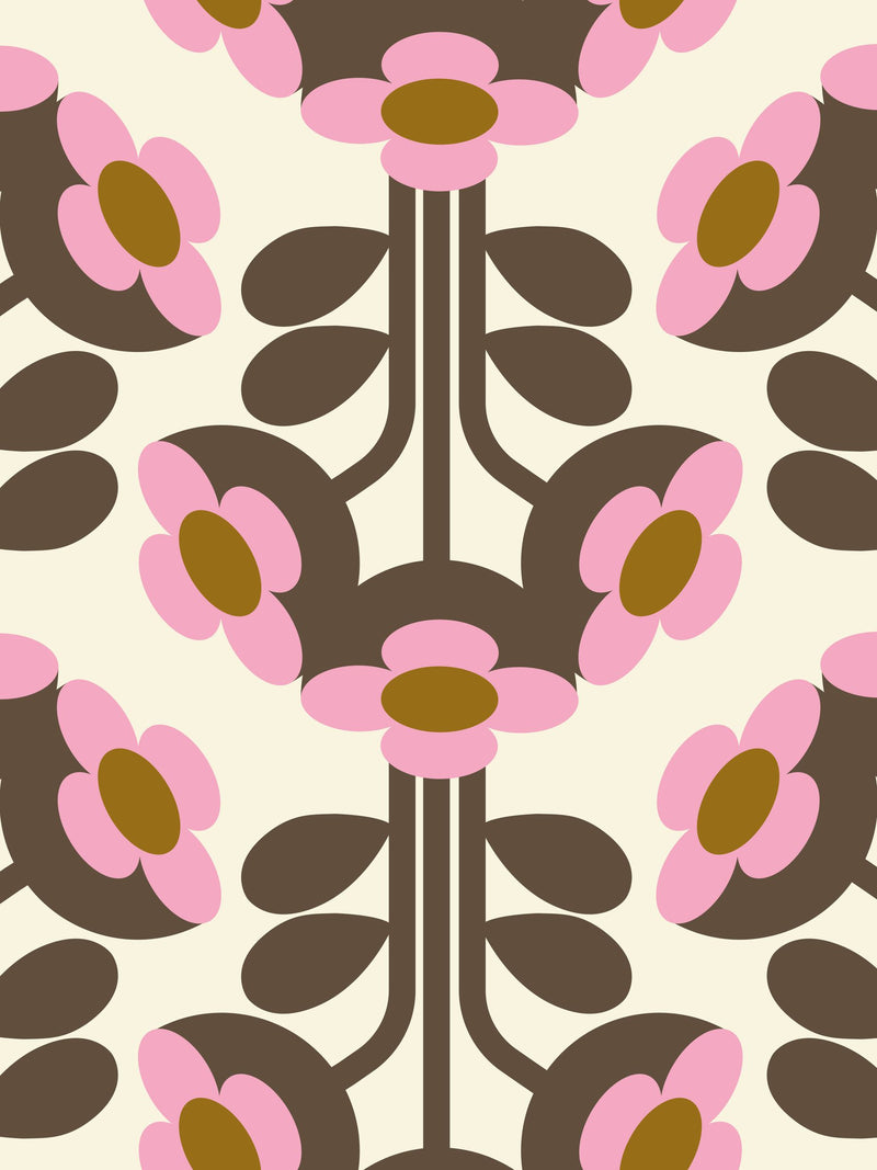 Orla Kiely Blossom Buttercup duvet cover and pillowcase set, imported from the UK