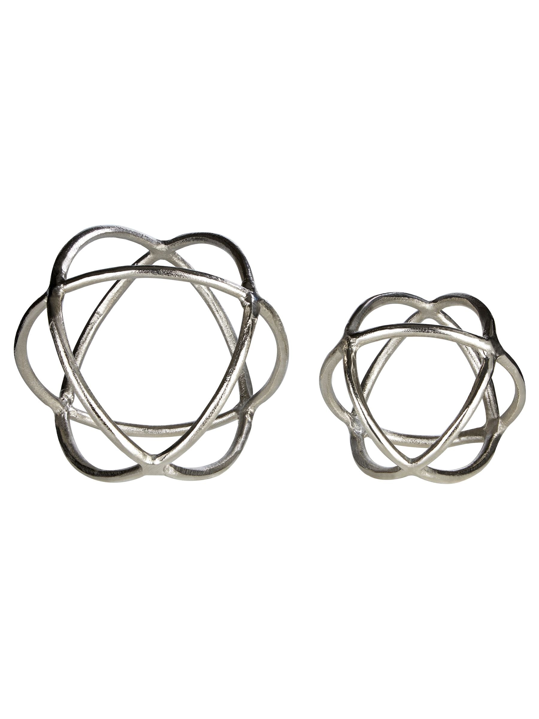 Fifty Five South silver textured aluminium sculptures set of two - British product