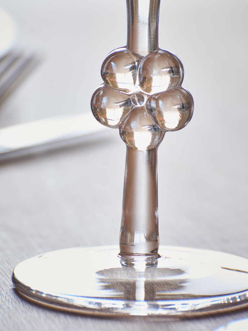 Set of 2 Clear Daisy Stem Wine Glasses