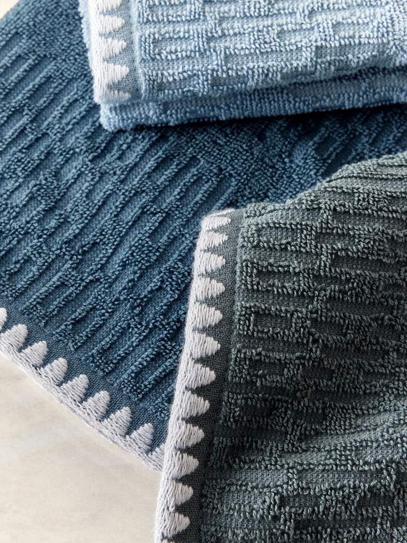 Blue terry tea towels set of 3 - British product