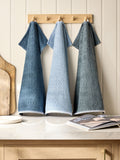 Blue terry tea towels set of 3 - British product