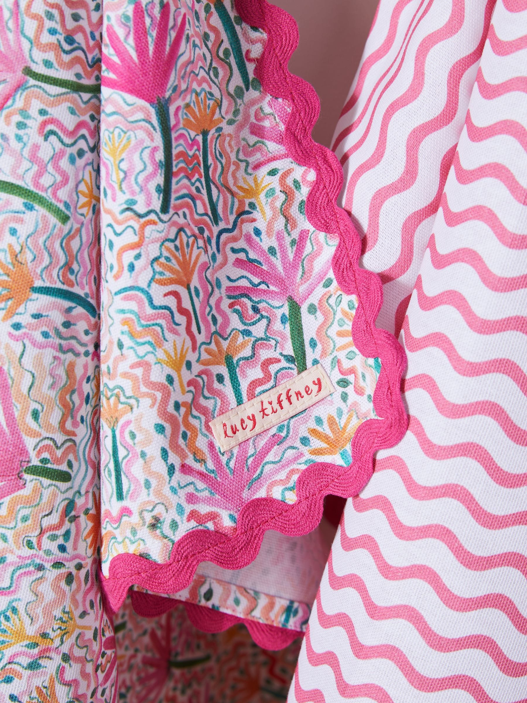 Lucy Tiffney pink and yellow tea towels set of 2, UK version