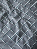 Grey reversible check duvet cover and pillowcase set, UK version