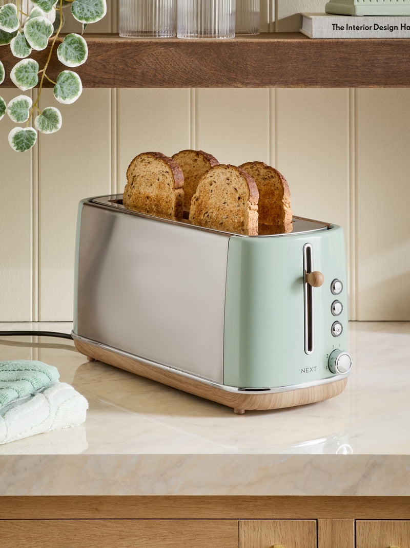 Sage Green Long Malvern 2-slice toaster (British brand)