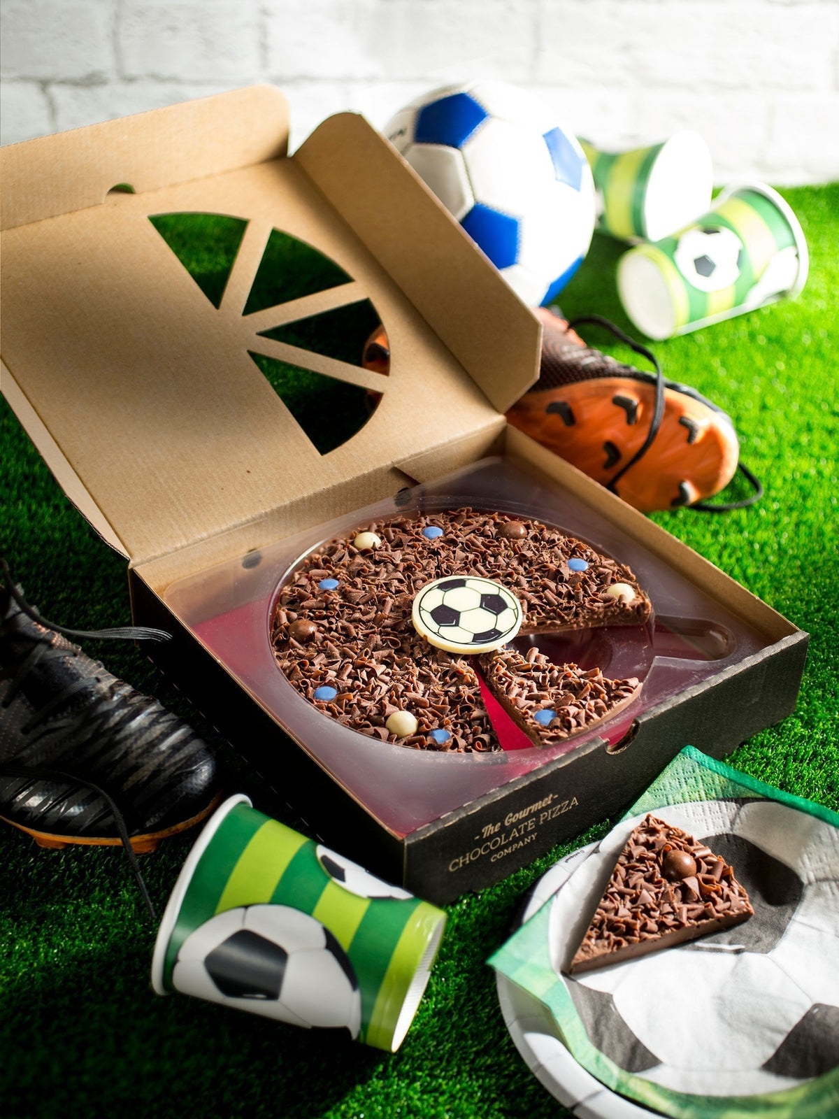 The Gourmet Chocolate Pizza Co Football Red 7 Inch Chocolate Pizza