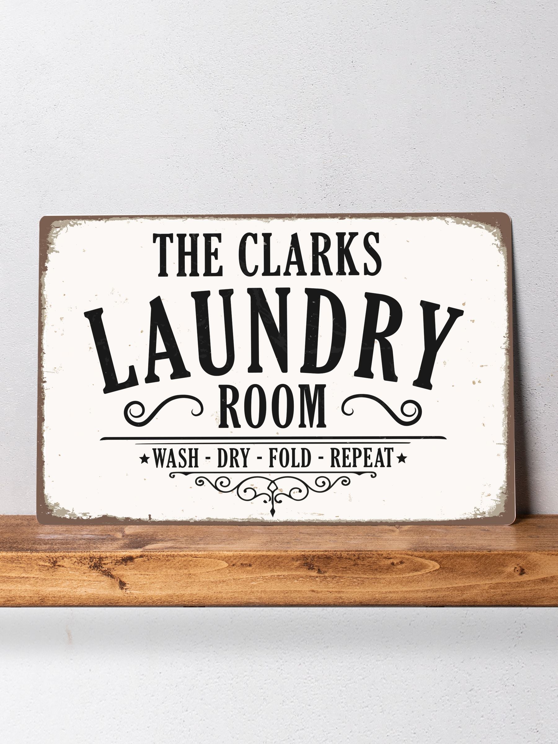 Loveabode personalised utility room wall sign 30cm x 20cm, UK version