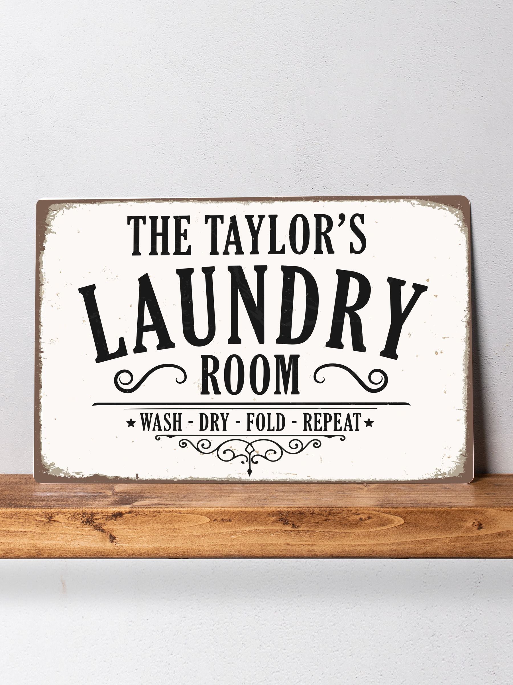 Loveabode personalised utility room wall sign 30cm x 20cm, UK version
