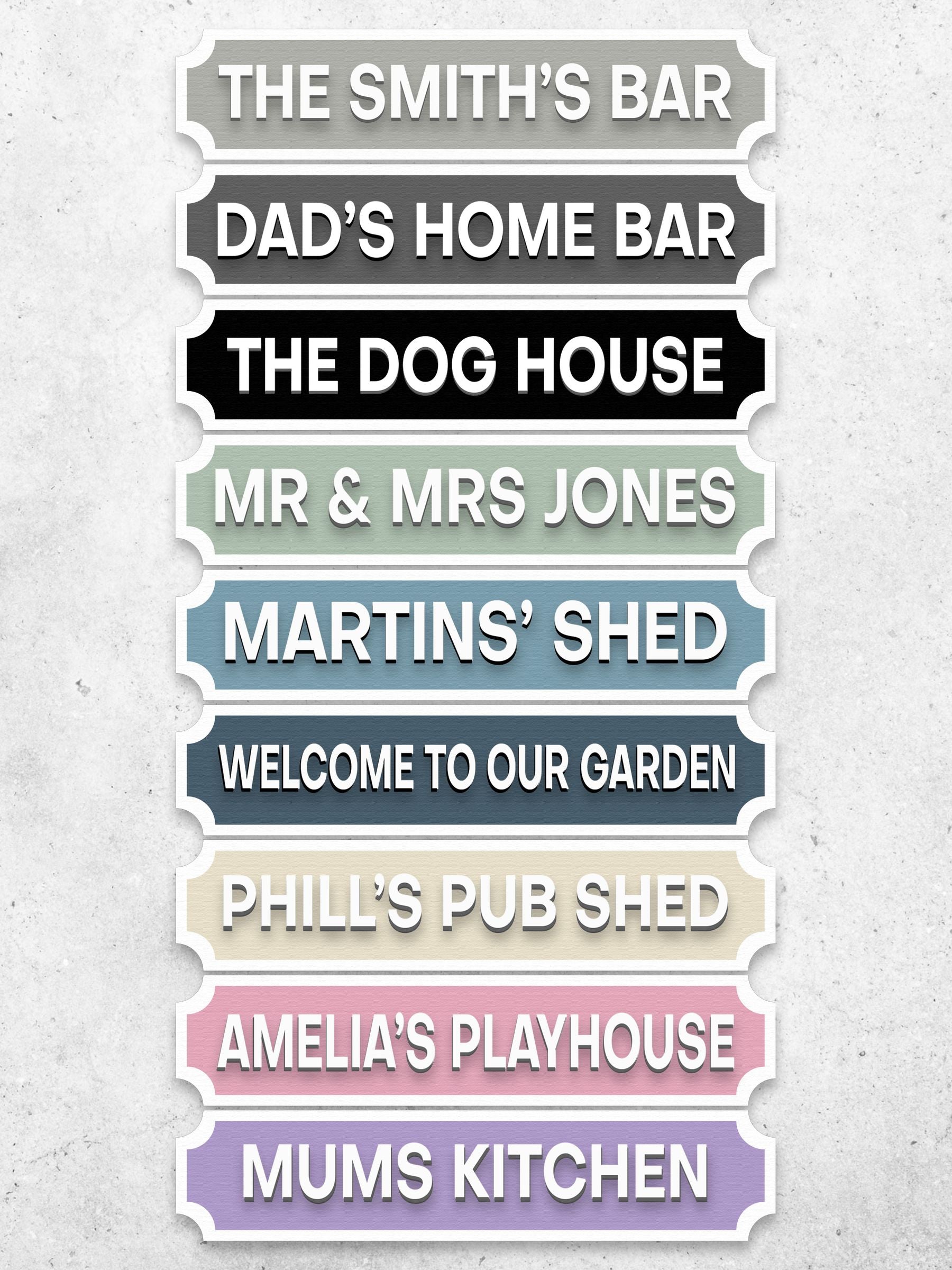 Loveabode Natural Personalised 3D Custom Street Sign 55x15cm, UK version
