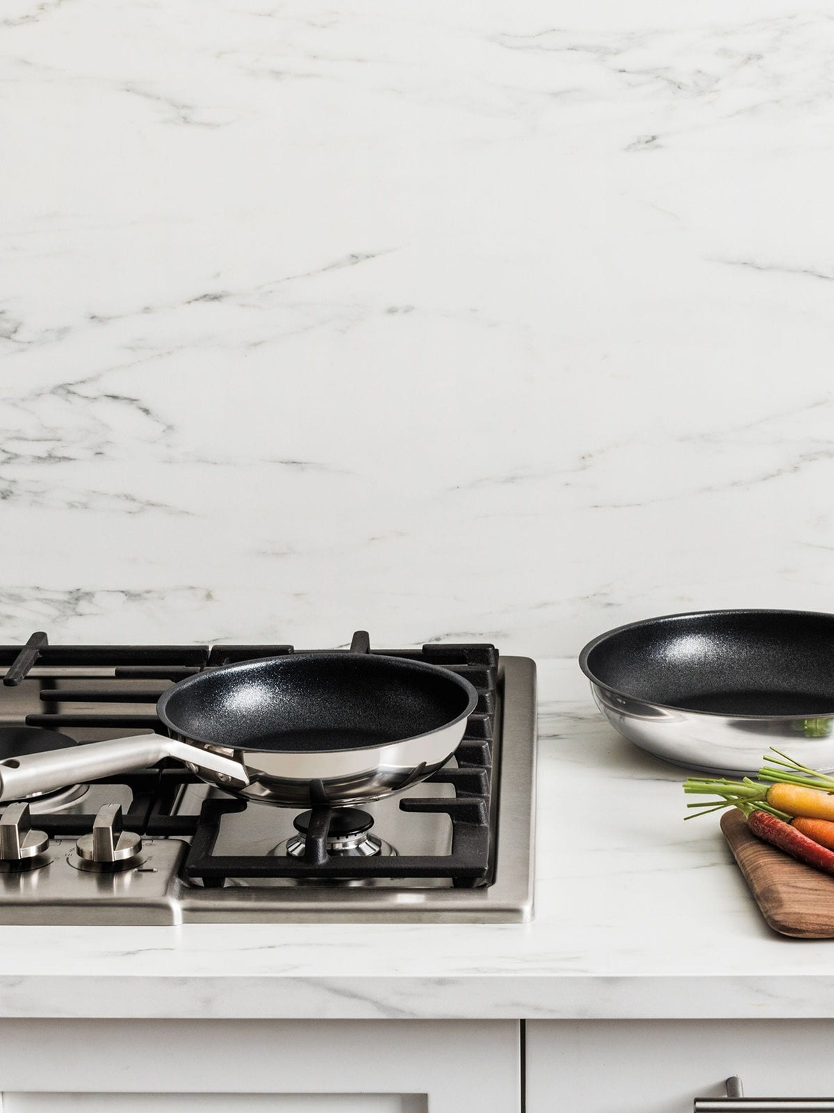 Ninja Silver ZEROSTICK Stainless Steel 2-Piece Frying Pan Set