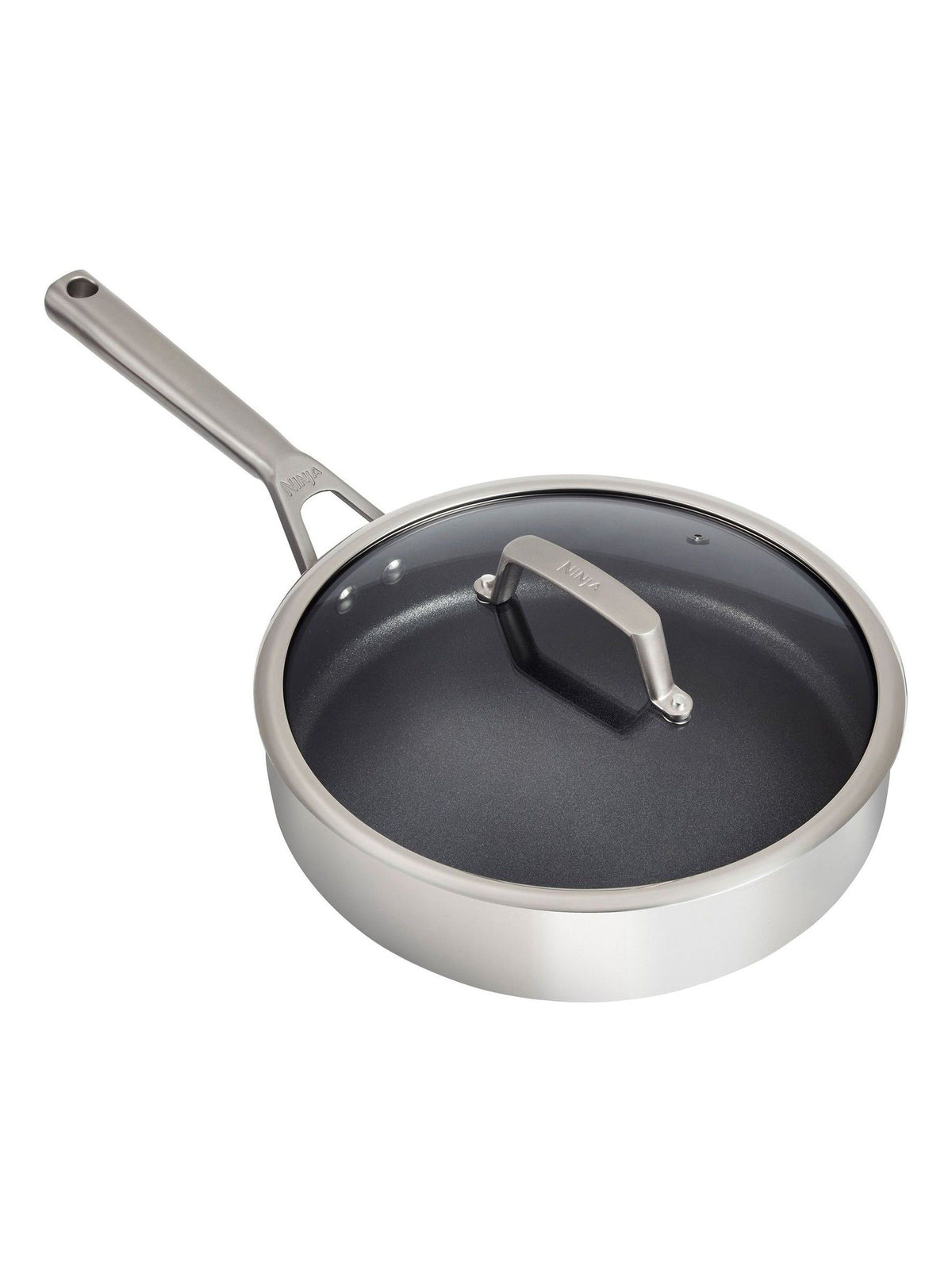 Ninja Silver ZEROSTICK Stainless Steel 26cm Sauté Pan with Lid