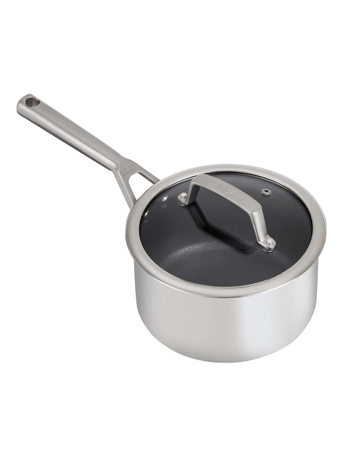 Ninja Silver ZEROSTICK Stainless Steel 18cm Saucepan with Lid