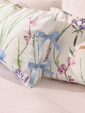 White Spring Meadow Floral duvet cover and pillowcase set (British brand)