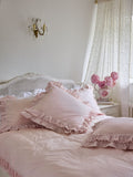Shabby Chic by Rachel Ashwell pink broderie anglaise ruffle pillowcases set of 2 (British brand)