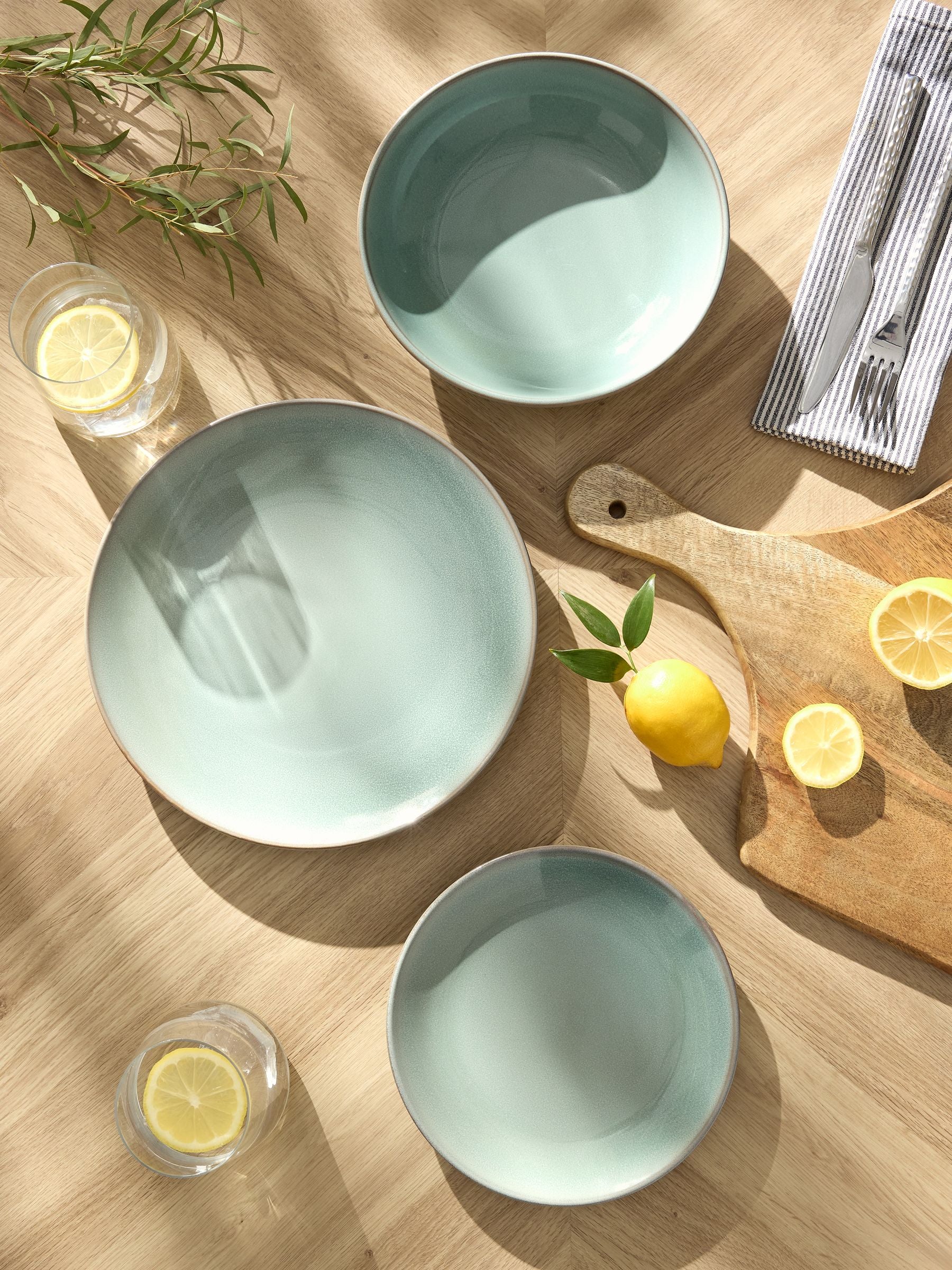 Sage Green Hampton dinner set 12 piece, imported from the UK
