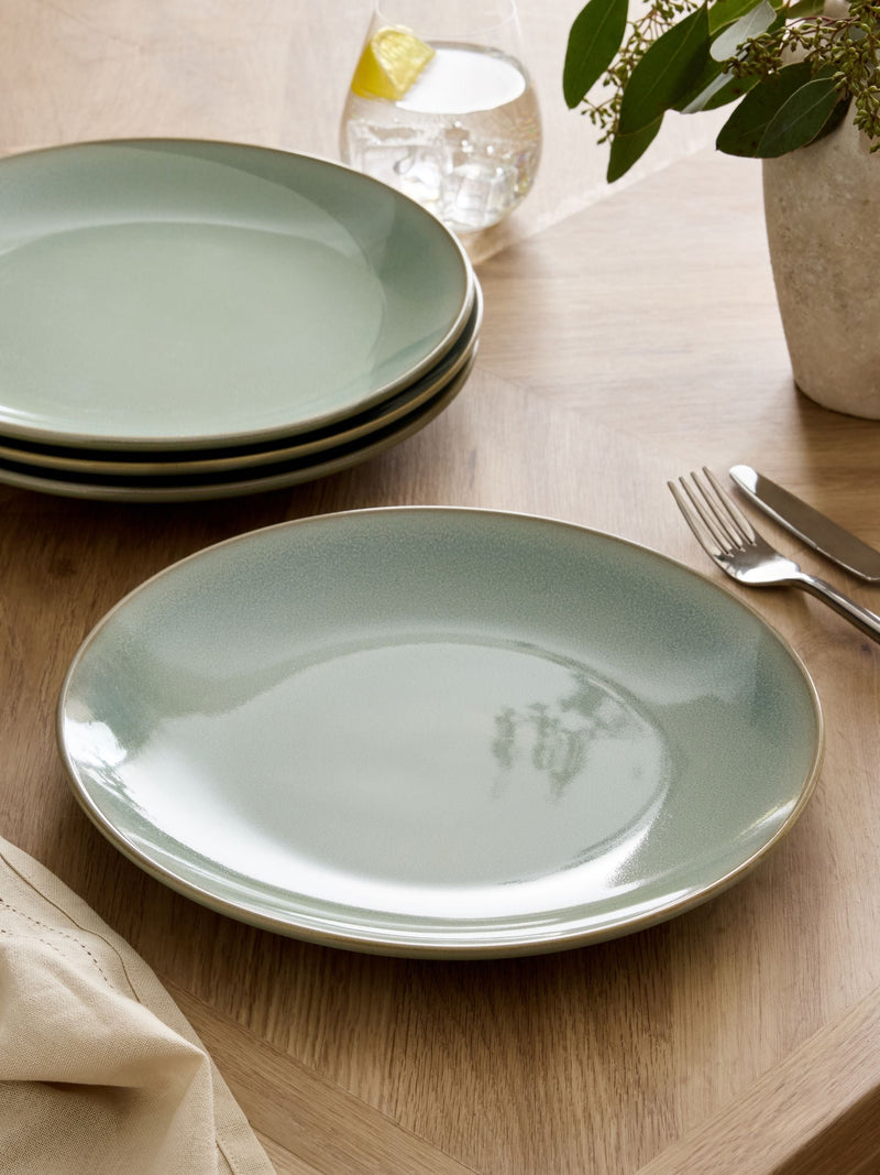 Dinner Plates Sage Green Hampton Set of 4 (British brand)