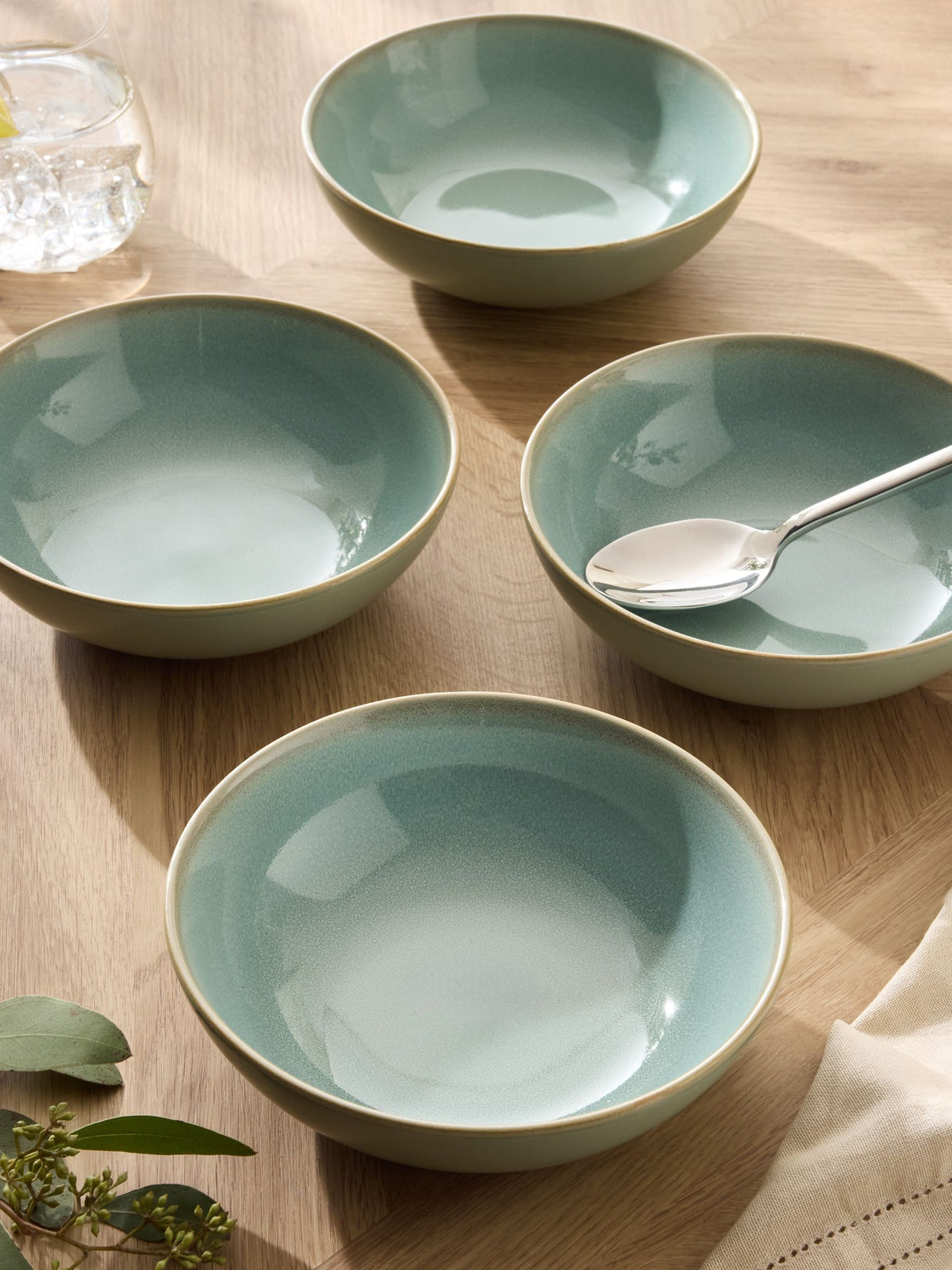 Cereal bowls sage green Hampton set of four (British brand)