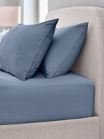 Blue Mid Cotton Rich Extra Deep Fitted Bed Sheet