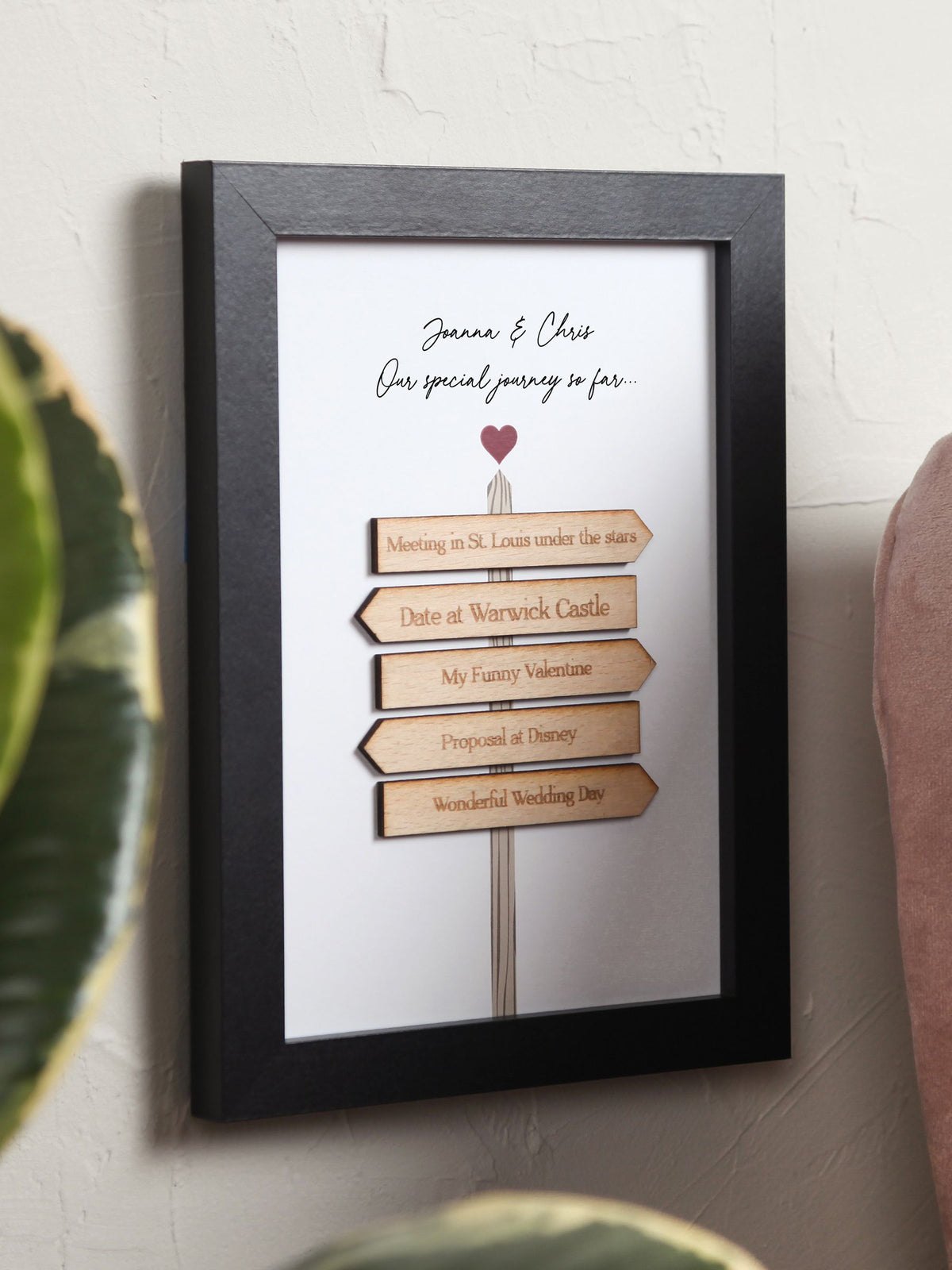 Couple's Wooden A5 Signpost Print by No Ordinary Gift
