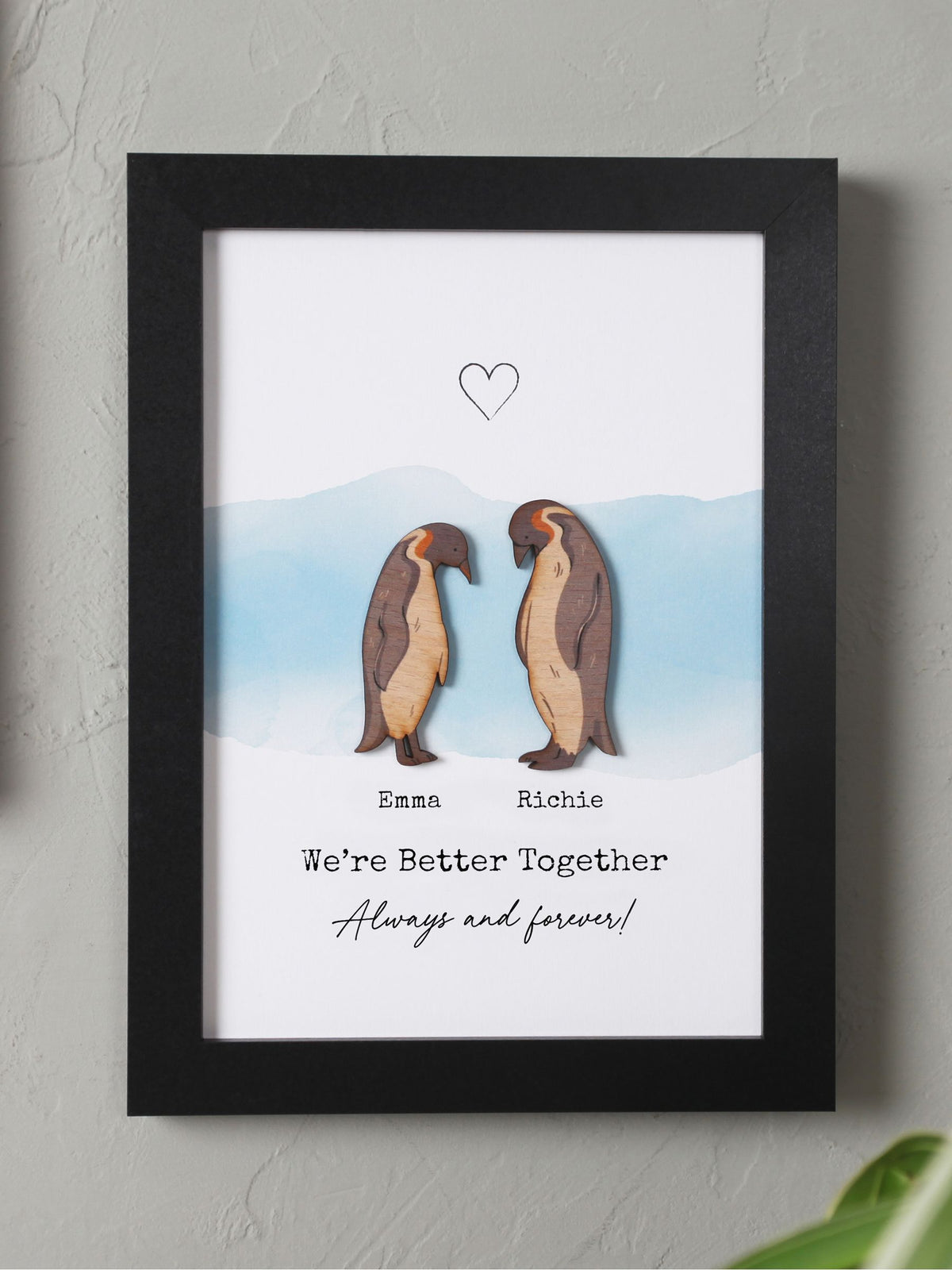 Personalised Penguins Couples Print by No Ordinary Gift