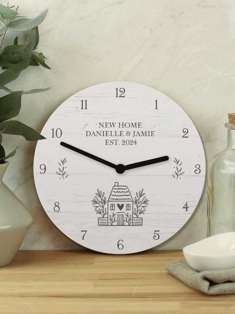 PMC Personalised Home Sweet Home wooden clock 25 x 25 x 4 cm, imported from the UK