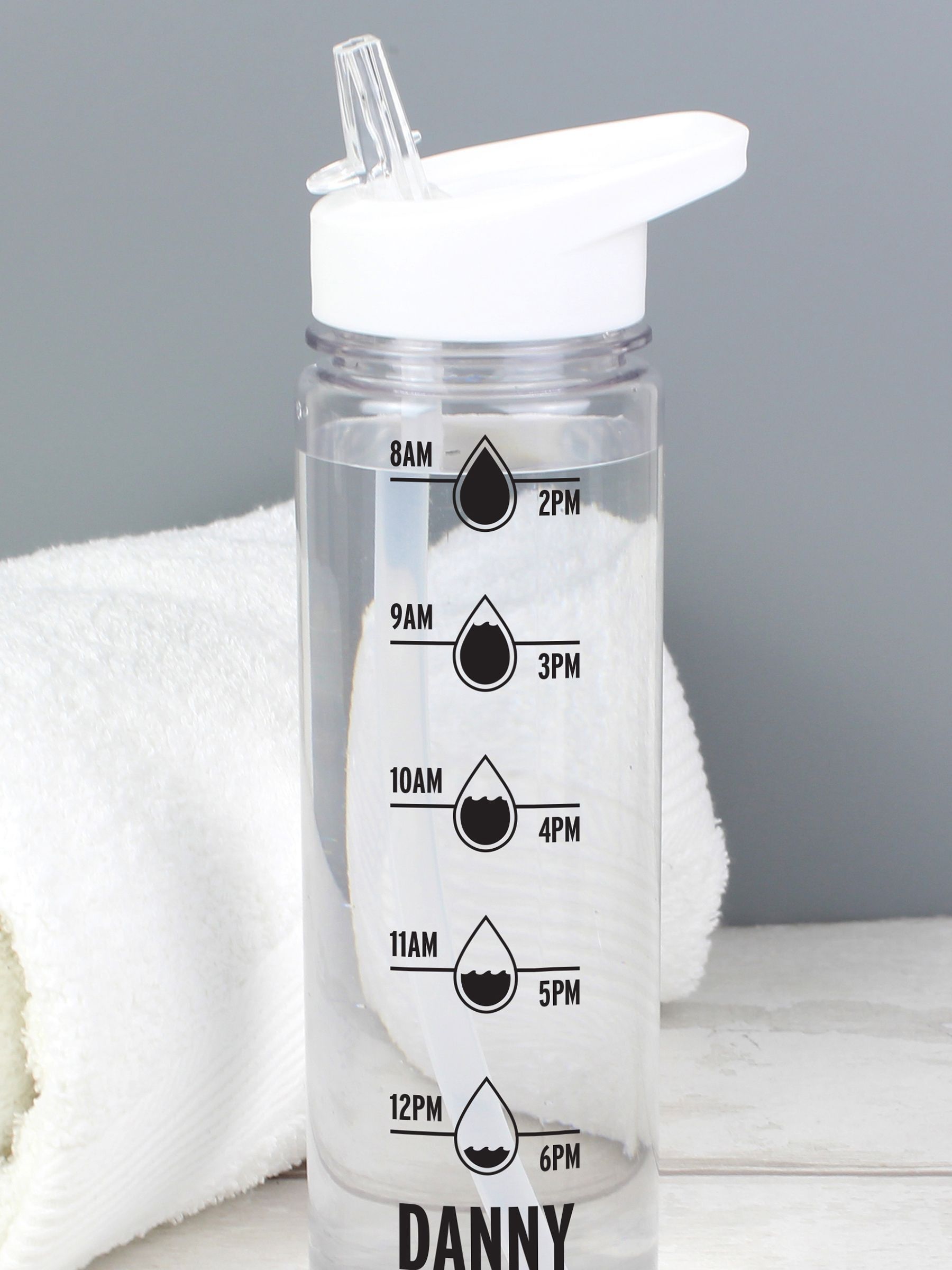 PMC black hydration tracker water bottle 750ml, imported from the UK