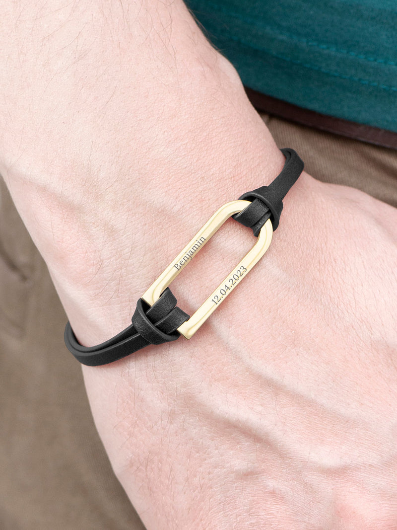 Treat Republic Shoreditch Leather Black Bracelet (British brand)