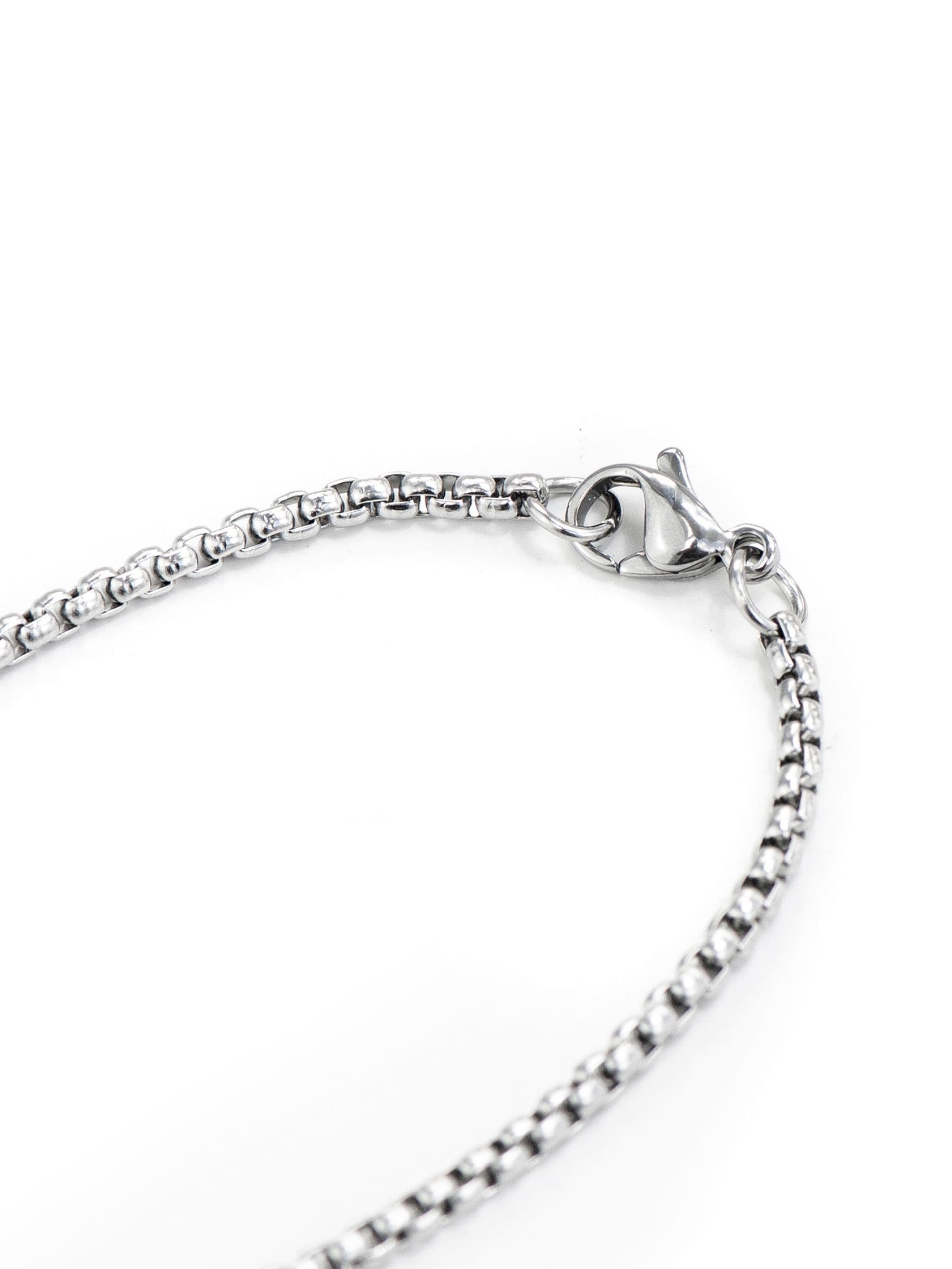 Treat Republic brushed steel dog tag necklace personalised 66cm chain (British brand)
