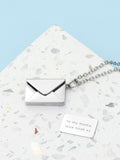 Treat Republic secret message envelope necklace with personalised engraving (British brand)