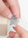 Treat Republic secret message envelope necklace with personalised engraving (British brand)