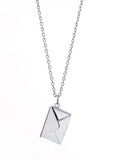 Treat Republic secret message envelope necklace with personalised engraving (British brand)