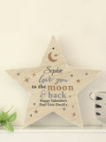 Personalised Love You To The Moon Wooden Star Ornament by PMC