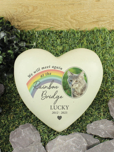 PMC Personalised Pet Memorial Photo Upload Heart Keepsake