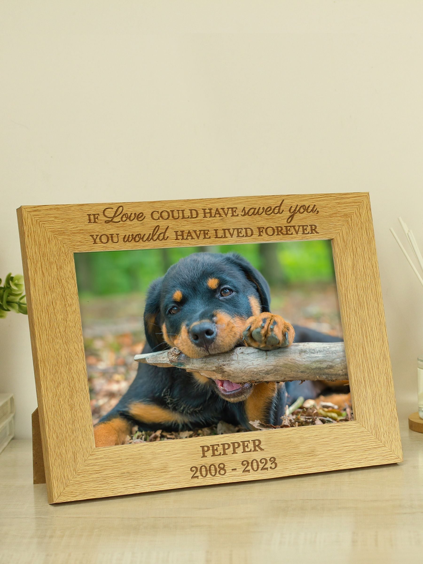 PMC personalised pet memorial 6x4 photo frame, imported from the UK