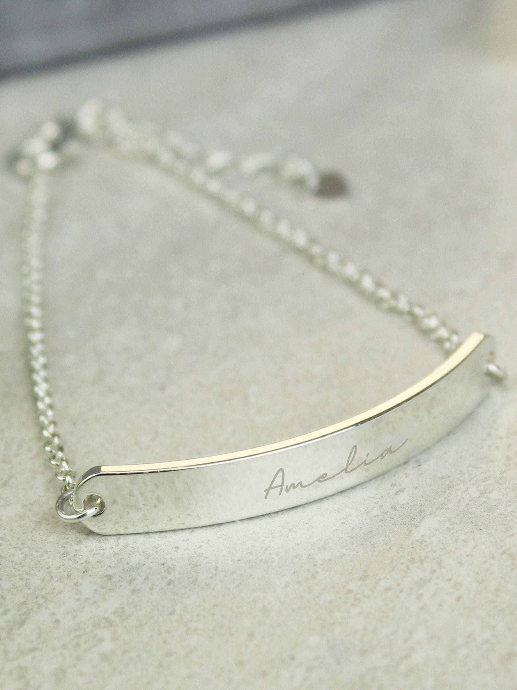 Silver Tone Personalised ID Bracelet By PMC
