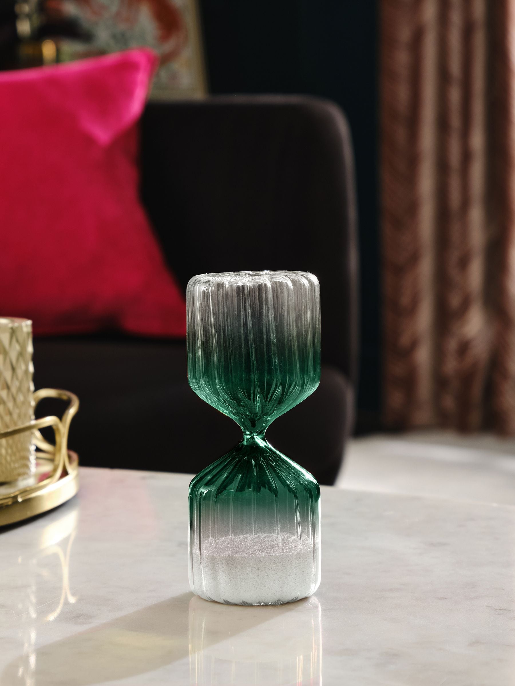 Green Ombré Glass Decorative Sand Timer