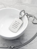 Treat Republic Personalised Mens Silver Tone Snowflake Obsidian Dog Tag Necklace
